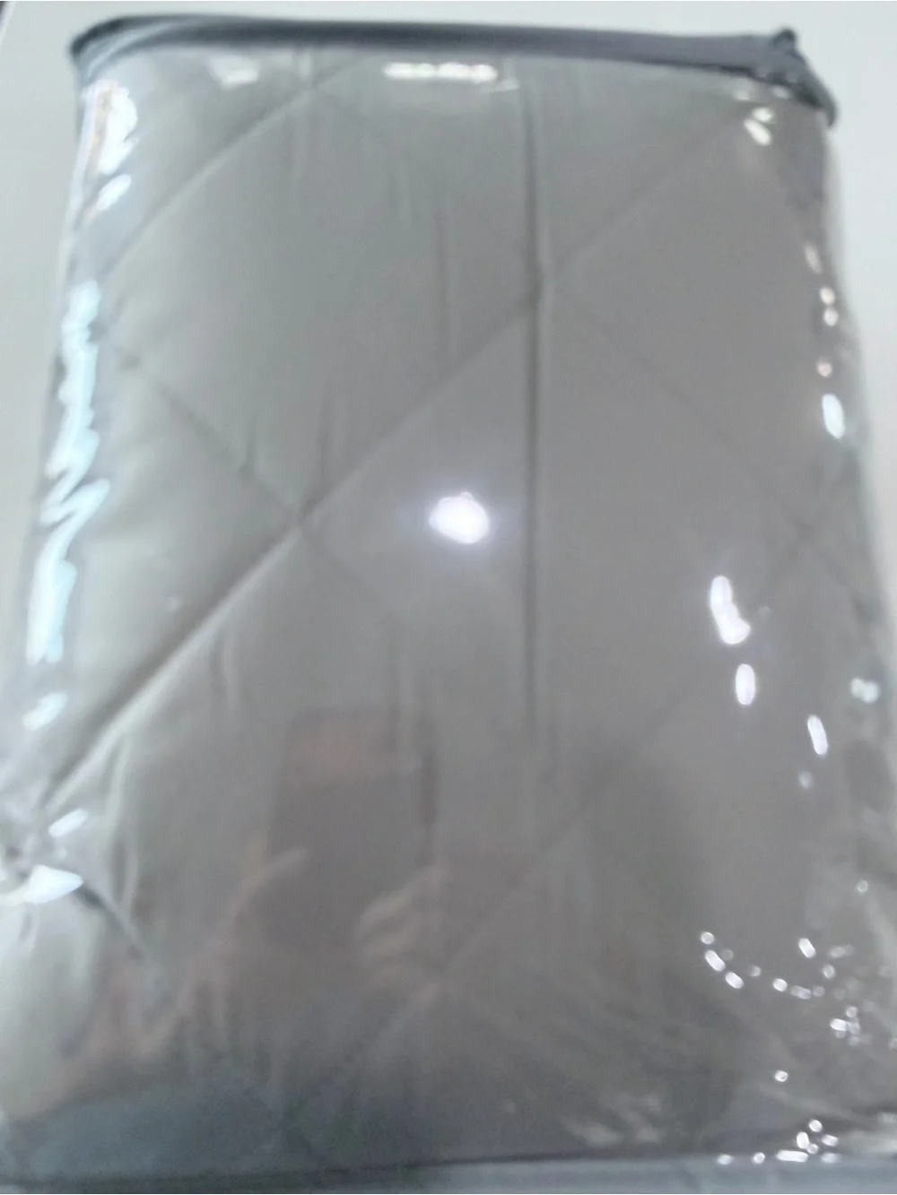 King Size Gray Diamond-Quilted Mattress Protector